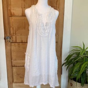 Women’s summer white tunic dress